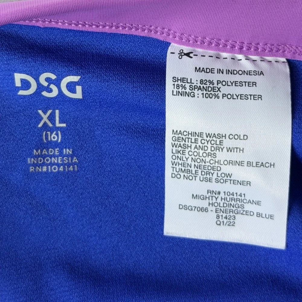Lot of 2 DSG Girls XL 16 Swim Bottoms Blue Shorts Floral High Waist DSG7066 NWT